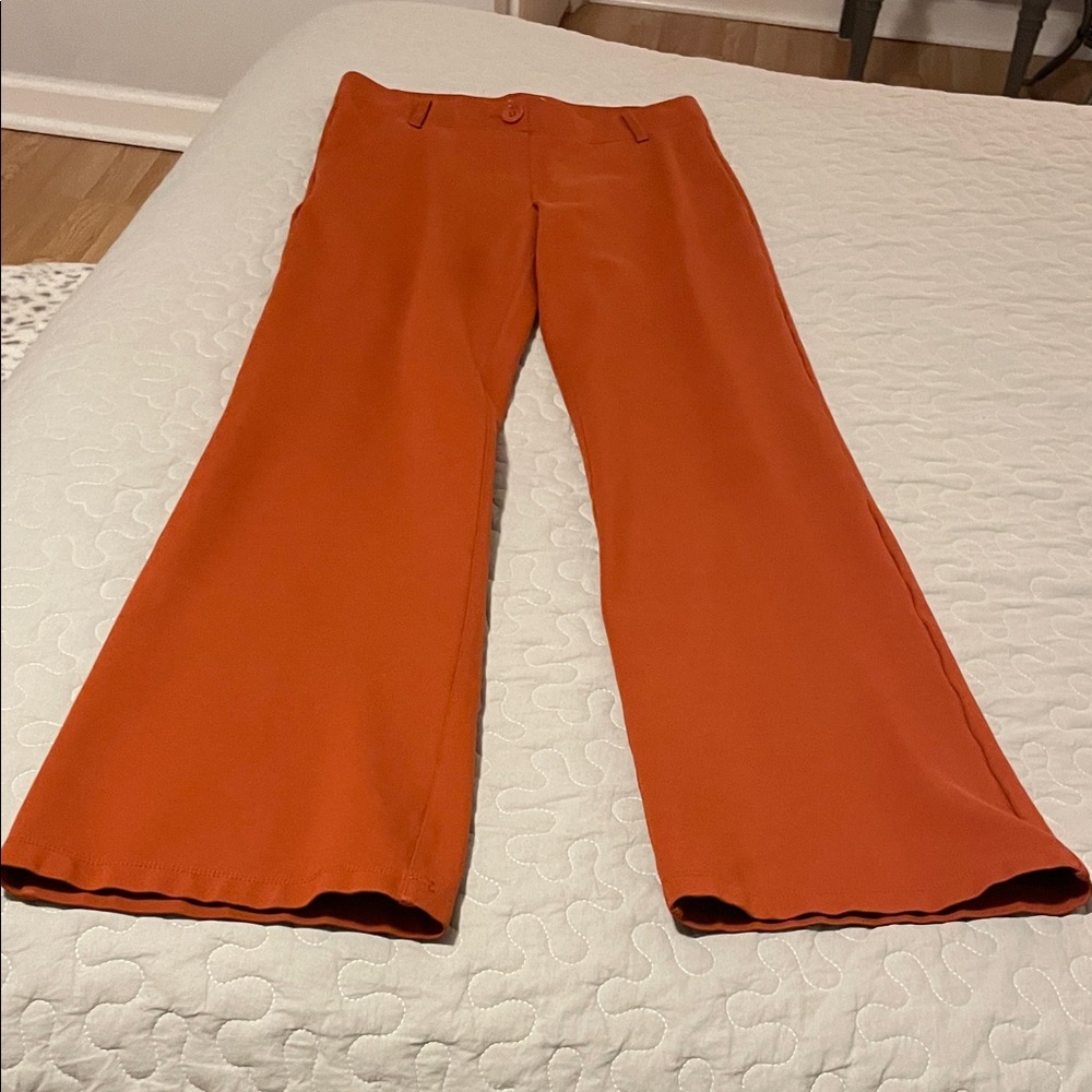 Betabrand Orange-Brown Size Small Stretch Boot Cut Pants.